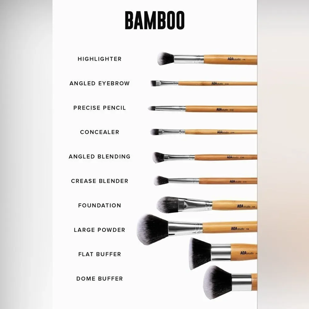 10-Piece Bamboo Brush Set